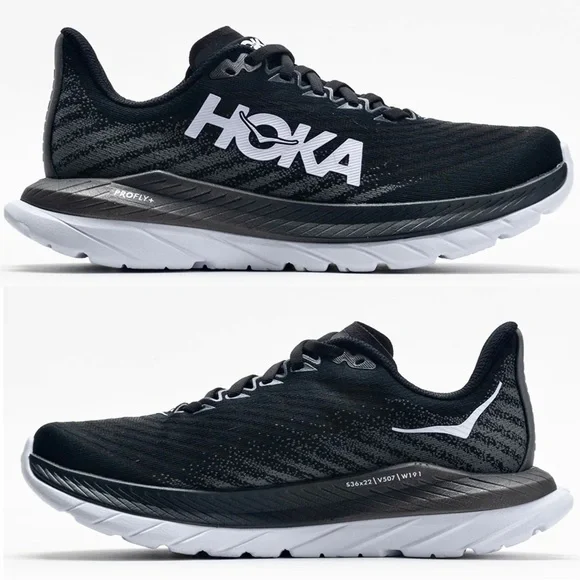NWT Hoka Mach 5 Running Shoes in Black / White / Castlerock , Hoka One One - Picture 1 of 13
